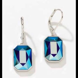 Touchstone Crystal by Swarovski HANG ABOUT crystal earrings cobalt shimmer BNIB